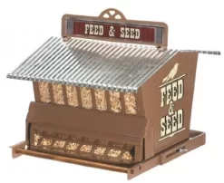 Absolute Rustic Farmhouse Absolute Feed & Seed Metal And Squirrel-proof Wild Bird Feeder - Brown - 15 Lbs