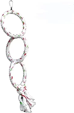 A&E Cage Company Happy Beaks Triple Ring Rope Bird Swing - .55 X 5.12 X 19.69