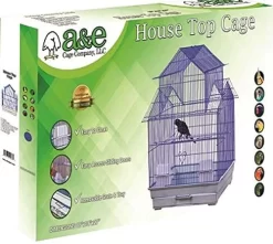 A&E Cage Company House Top Bird Cage In Retail Box - Blue - 18 X 18 X 27 In