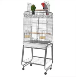 A&E Cage Company Open Flat Top Bird Cage With Removable Stand - White - 22 X 18 X 61 In