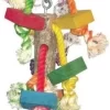 A&E Cage Happy Beaks Real Wood With Hanging Blocks On Rope Bird Toy - Large