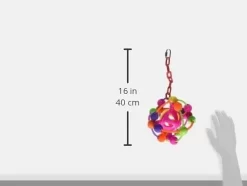 A&E Cage Happy Beaks Space Ball On A Chain Bird Toy - 14 X 7 In
