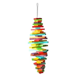 A&E Cage Happy Beaks Spiral Blocks Wood Bird Toy - 15.75 X 6 X 6 In