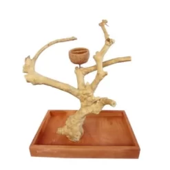 A&E Java Wood Table Top Bird Play Stand - 15 X 10 X 15 In