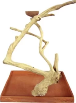 A&E Java Wood Table Top Bird Play Stand - 22 X 14 X 22 In
