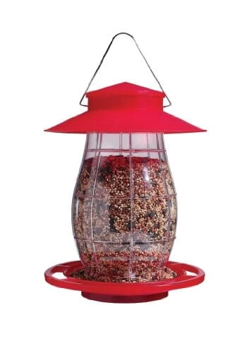 Audubon Lantern Wild Bird Feeder - Red - 4 Lbs Cap