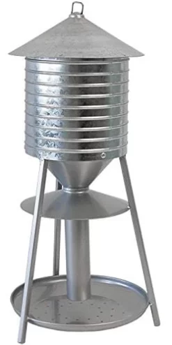 Audubon Rustic Farmhouse Water Tower Feeder With Seed Tray Wild Bird Feeder - Nickel - 2.5 Lbs