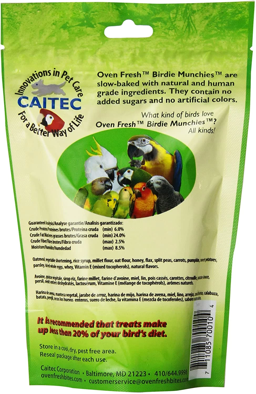 Caitec Baked Veggie Delight Munchies Bird Treats - 4 Oz - Case Of 12 - Image 2