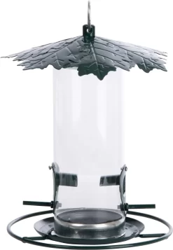 Esschert Design Silo Tubed Wild Bird Feeder With Leaf Roof