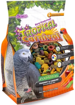 F.M. Brown's Zoo-Vital Tropical Carnival Daily Diet Parrot & Conure Bird Food - 2.75 Lb Bag
