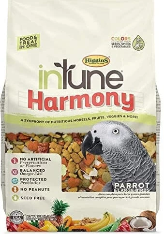 Higgins Intune Natural Harmony Parrot Bird Food - 3 Lbs