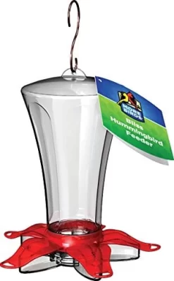 More Birds Bliss Plastic Hummingbird Feeder - Red - 13 Oz Cap