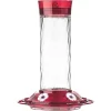 More Birds Diamond Glass Hummingbird Feeder With Ant Moat - Red - 30 Oz Cap