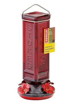 More Birds Glass Vintage Hummingbird Feeder - Red - 19 Oz Cap - 2 Pack