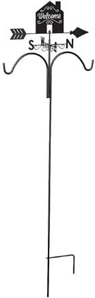 Panacea Products Welcome House Weathervane Shepherd Hook Wild Bird Accessories - Black - 78 In - 4 Pack