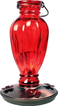 Perky-Pet Daisy Vase Vintage Hummingbird Feeder - Red - 18 Oz Cap - 2 Pack
