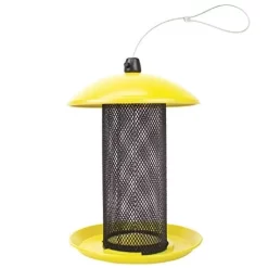 Perky-Pet Mesh Finch Tube Tubed Wild Bird Feeder - Yellow - 1.5 Lbs Cap