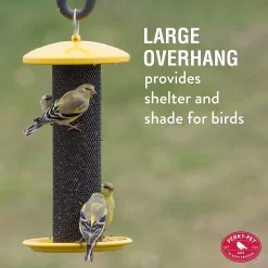 Perky-Pet Shorty Finch Tube Wild Bird Feeder - Yellow - .7 Lbs Cap