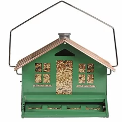Perky-Pet Squirrel-Be-Gone II Metal And Squirrel-proof Wild Bird Feeder - Green - 8 Lbs Cap