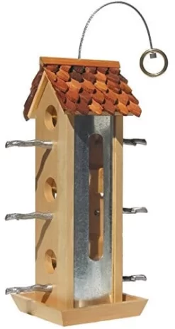 Perky-Pet Tin Jay Wooden Hopper Wild Bird Feeder - 2 Lbs Cap