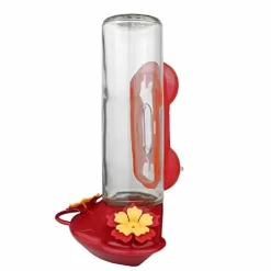 Perky-Pet Window Mounted Glass Hummingbird Feeder - Red - 14 Oz Cap - 2 Pack