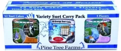 Pine Tree Farms Birdwatcher'S Variety Suet Cakes Value Pack Wild Bird Food - Nutty/Hi-Energy - 12 Pack