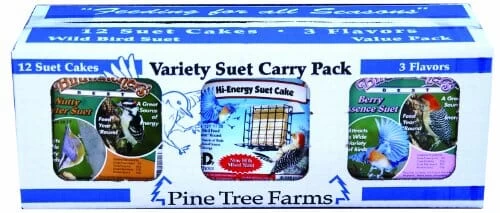 Pine Tree Farms Birdwatcher'S Variety Suet Cakes Value Pack Wild Bird Food - Nutty/Hi-Energy - 12 Pack