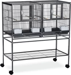 Prevue Hendryx Hampton Deluxe Divided Breeder With Stand - Black - 37.5" X 18" X 40.75"