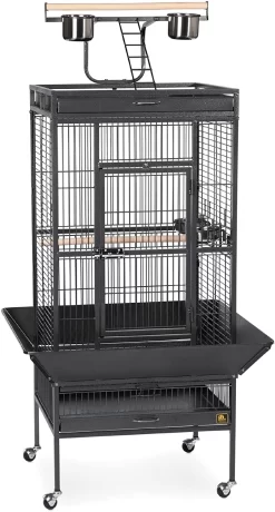 Prevue Hendryx Wrought Iron Select Bird Cage With Playtop - Black - 24" X 20" X 60"