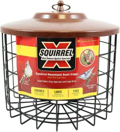 Squirrel-X Squirrel Proof Suet Feeder Suet And Seed Cake Wild Bird Feeder - Brown - Dbl