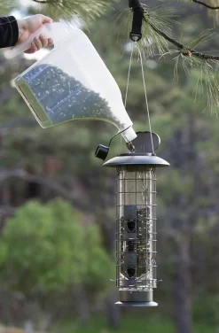 Squirrel-X4 Squirrel Resistant Tubed Wild Bird Feeder - Silver - 1.5 Lbs Cap